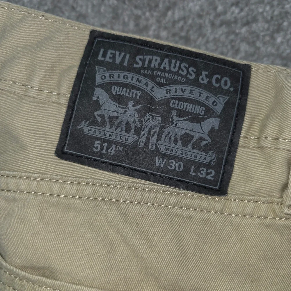 Levis 514 Straight Fit Khaki Tan Pants Mens W30 L32 00514-0407 Trousers